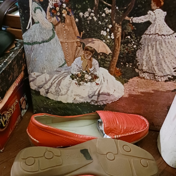 Trotters Leather Orange loafer shoes New!,Size 10W, 🥿Vintage Gift.🎁 💝 - Picture 9 of 16